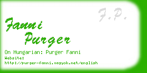 fanni purger business card